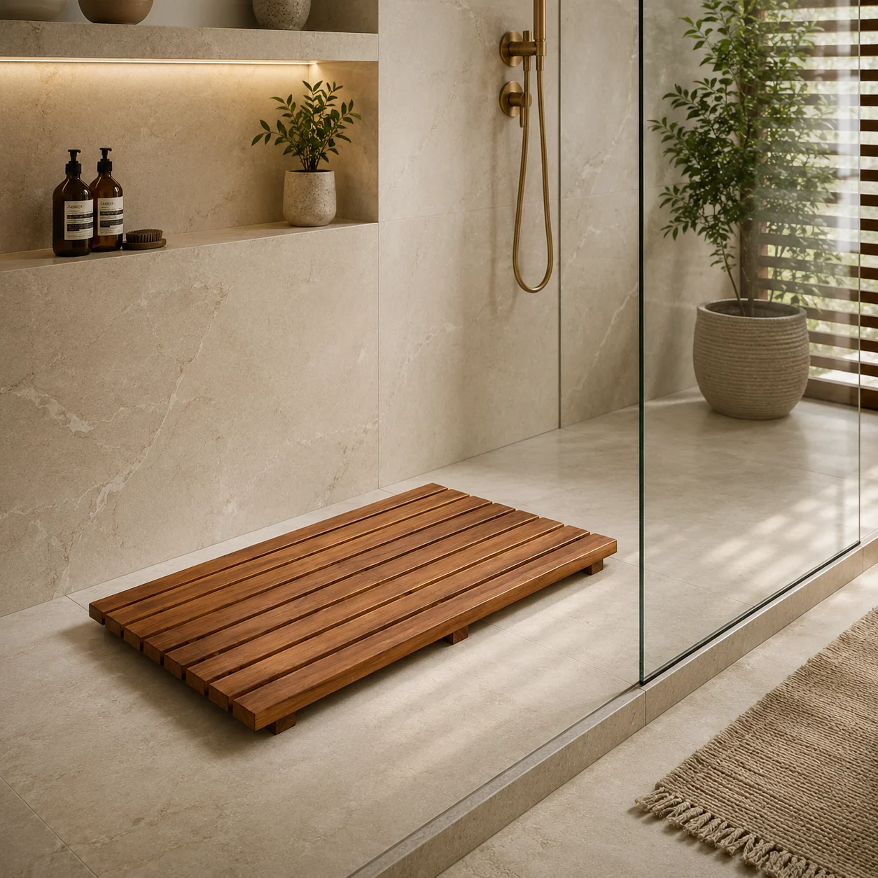 Teakwood Shower Mat